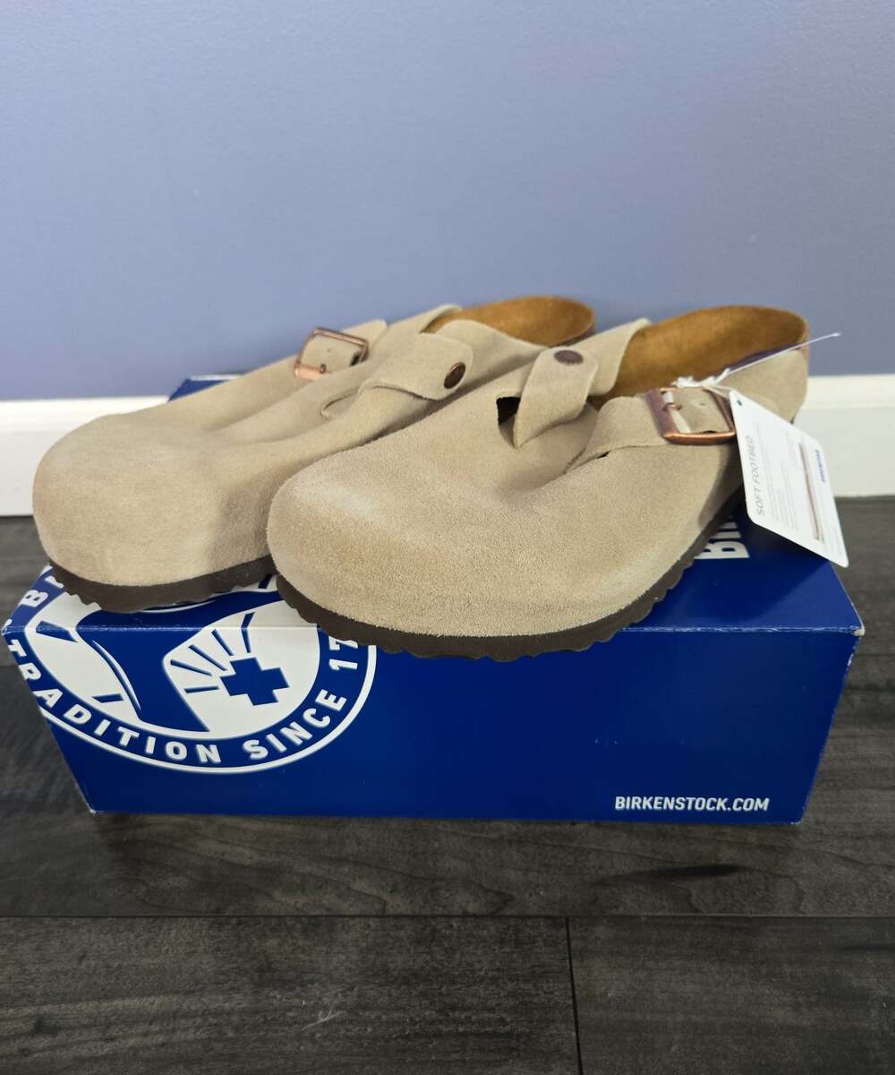 ** New BIRKENSTOCK Boston Soft footbed Taupe Size 43
